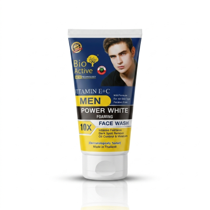 Bio Active Men Vitamin E + C Power White Foaming Face Wash
