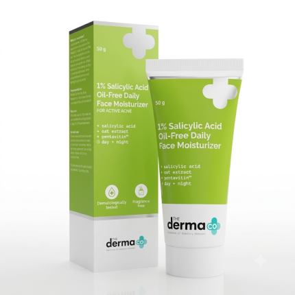 The Derma Co 1% Salicylic Acid Oil-Free Face Moisturizer for Active Acne 50g